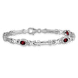 14k White Gold Garnet Bracelet - Birthstone Company