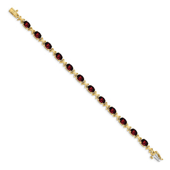 14k 7x5mm Oval Garnet Bracelet - Birthstone Company