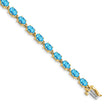 14k 6x4mm Oval Blue Bracelet