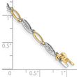 10k Two-tone Diamond 7.5in Link Bracelet