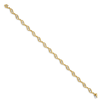 10k Gold Diamond 7.5in Link Bracelet