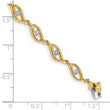 10k Gold Diamond 7.5in Link Bracelet