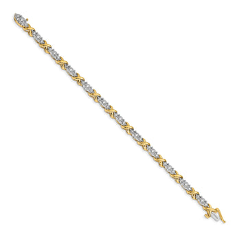 14K Two-tone Lab Grown Diamond X Bracelet