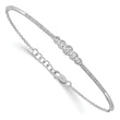 14k White Gold 1/2 carat Lab Grown Diamond VS/SI+ G+ Bezel Set Bar Flexible Bangle Bracelet