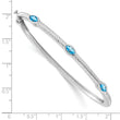 10k White Gold Marquise Blue Topaz 3 Stone Bangle 7 in - Birthstone Company