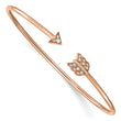 14k Rose Gold 1/10 carat Lab Grown Diamond VS/SI+ G+ Arrow Cuff Flexible Bangle Bracelet - Birthstone Company