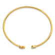 14k 1/5 carat Lab Grown Diamond VS/SI+ G+ X and O Cuff Flexible Bangle Bracelet - Birthstone Company