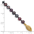 14k 4-5mm Black Near Round Freshwater Cultured Pearl Bracelet - Birthstone Company