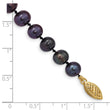 14k 6-7mm Black Near-Round Freshwater Cultured Pearl 7.5 inch Bracelet