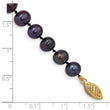 14k 6-7mm Black Near Round Freshwater Cultured Pearl Bracelet - Birthstone Company