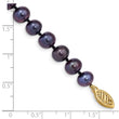 14k 7-8mm Black Near Round Freshwater Cultured Pearl Bracelet - Birthstone Company