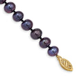 14k 7-8mm Black Near Round Freshwater Cultured Pearl Bracelet - Birthstone Company
