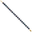 14k 8-9mm Black Near Round Freshwater Cultured Pearl Bracelet - Birthstone Company