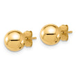 14K Yellow Gold Ball Stud Earrings 8mm Elegant Lightweight Design