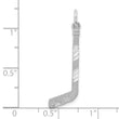 14k White Gold Satin D/C Hockey Stick Charm