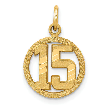 14k #15 Circle Pendant