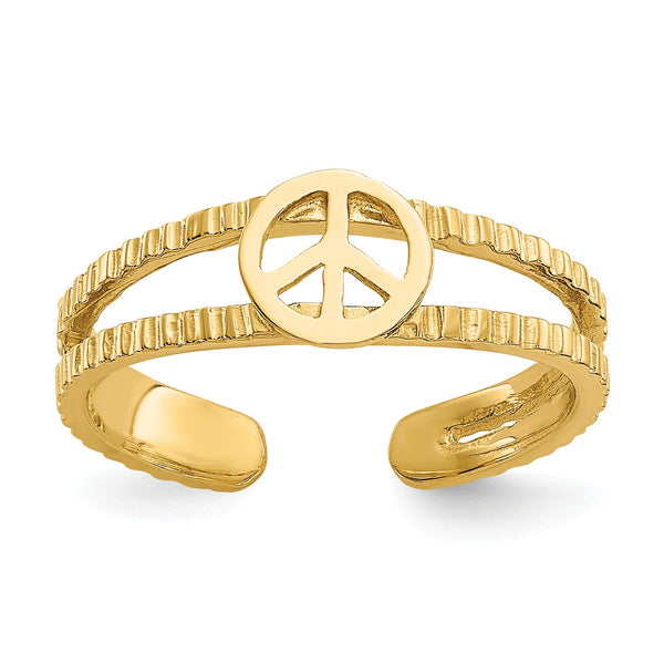 14k Peace Sign Toe Ring