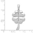 14K White Gold Polished 4-Leaf Clover Charm