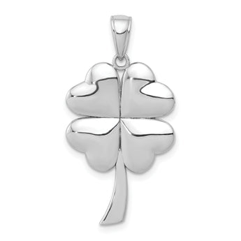 14K White Gold Polished 4-Leaf Clover Charm