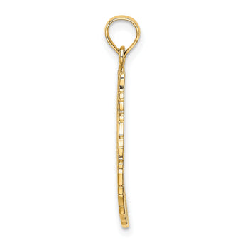 14k Satin/Polished Christmas Wreath Charm