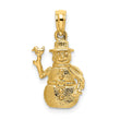 14k Satin and Polished 3-D Snowman Charm