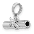 14K White Gold 3-D DIPLOMA  Rolled Up Charm