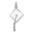 14K White Gold 3-D Graduation Cap w/ Moveable Tassle Charm