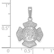 14K White Gold Small St. Florian Badge Pendant