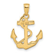 14k Solid Polished Anchor Pendant