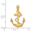 14k Solid Polished Anchor Pendant