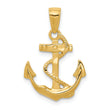 14k Solid Polished Anchor Pendant