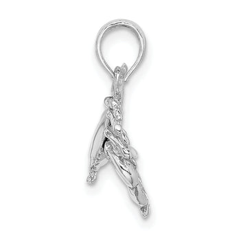 14K White Gold Stone Crab Charm