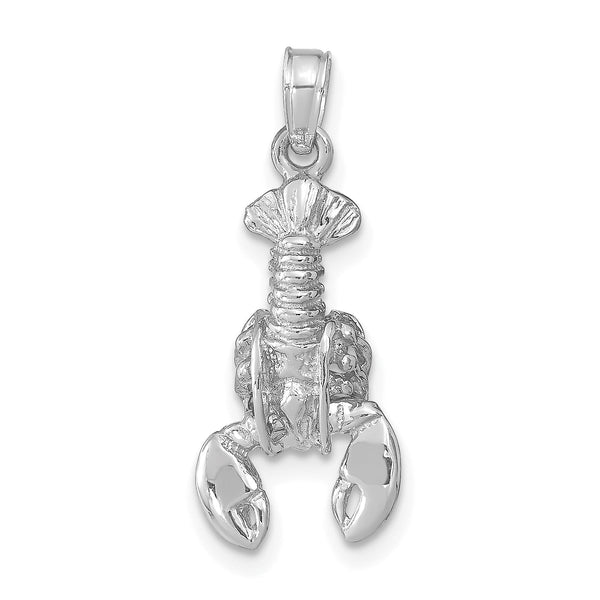 14k White Gold Moveable Lobster Pendant