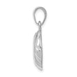 14k White Gold Polished Open-Backed Volleyball Pendant