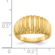 14k High Polished Ribbed Dome Ring