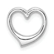 14K White Gold Polished Heart Chain Slide