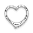 14K White Gold Polished Heart Chain Slide