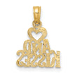14k HEART AND KISSES Charm