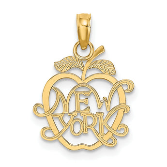 14k NEW YORK in Apple Cut-out Charm