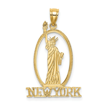 14k Cut-out NEW YORK w/Statue of Liberty Charm