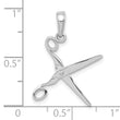 14K White Gold 3-D Moveable Scissors Pendant