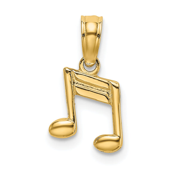 14k Double Notes Charm