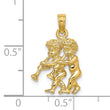 14k 3-D Gemini Zodiac Charm