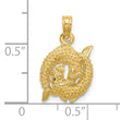 14k 3-D Pisces Zodiac Charm