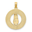14K LIFES A BEACH Circle W/Flip-Flop Charm