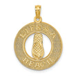14K LIFES A BEACH Circle W/Flip-Flop Charm