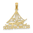 14k I LOVE STONE HARBOR Sailboat Charm