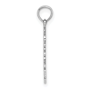 14k White Gold Double Palm Trees Pendant