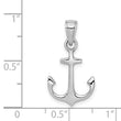14k White Gold Anchor Pendant