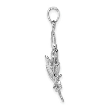 14K White Gold Stone Crab w/Claw Extender Charm